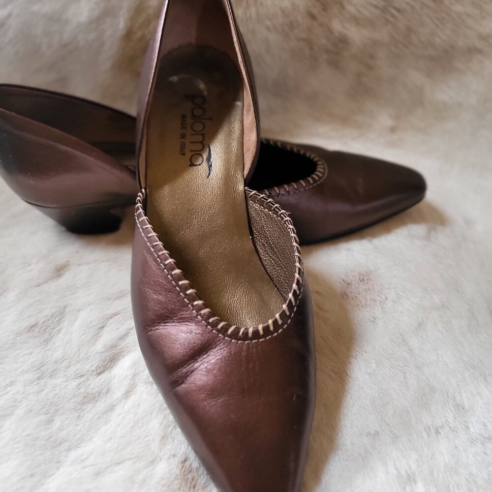 Women's Paloma Bronze Metallic D'Orsay Italian Pump Bronze Gold Accent 8M - Picture 3 of 7